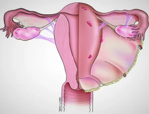 An illustration of endometriosis