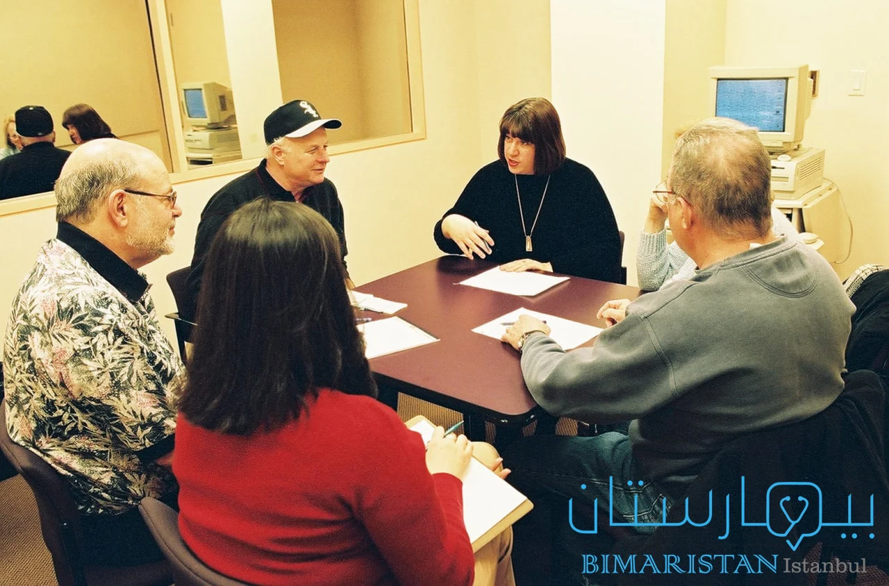 Group speaking sessions in Turkey, which aim to manage aphasia for adults by encouraging them to speak