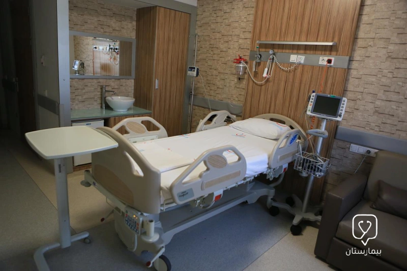 One of the beds in the hospital