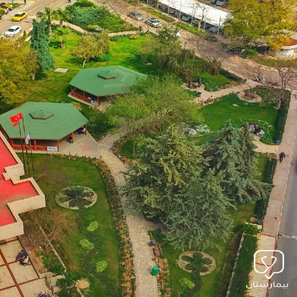 A view of the garden at Akdeniz University Hospital in Antalya
