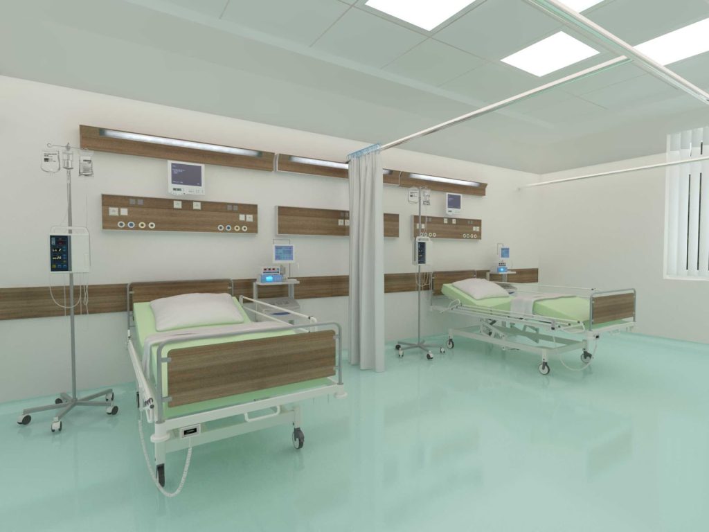 Patient rooms at Dr. Siamese Ersk Training and Research Hospital