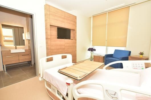 Patient rooms in the Istanbul Oncology Hospital